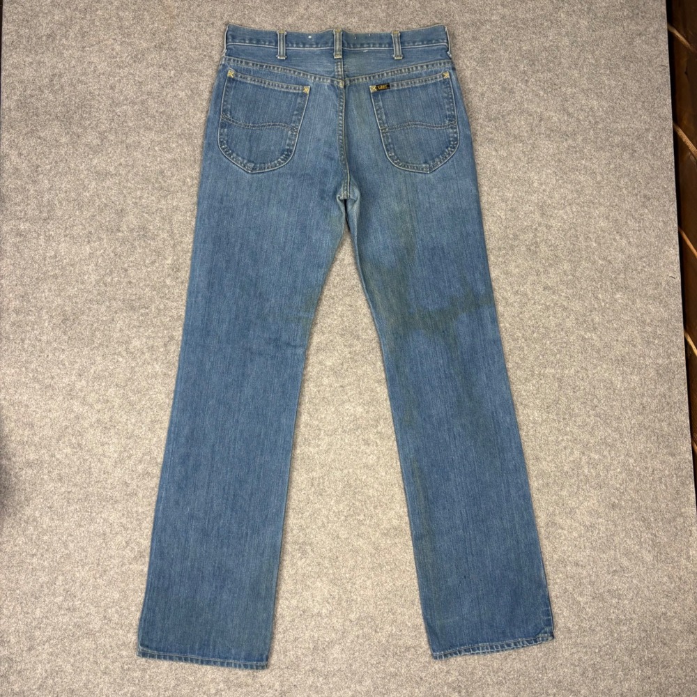 Vintage Lee Straight Leg Jeans Medium Wash High Rise Denim Made in USA 32x32